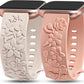 TOYOUTHS 2 Pack Compatible with Fitbit Versa 2/Versa Lite/Versa Watch Bands for Women Floral Engraved Soft Silicone Dressy Embossed Flower Strap Replacement Versa 2 Special Edition Bracelet Wristband