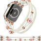 TOYOUTHS Floral Bracelet Compatible with Apple Watch Band 42/41/40/38mm Women, Boho Beaded Braided Slim Elastic Stretchy Solo Loop Dressy Nylon Strap for iWatch Series 10/9/SE/8/7/6/5/4/3/2/1