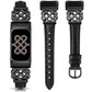 TOYOUTHS Celtic Knot Leather Band Compatible with Fitbit Charge 6/Fitbit Charge 5 Band Women, Slim Dressy Thin Designer Premium Leather Strap with Interlock Buckle for Fitbit Charge 6/5 Smartwatch