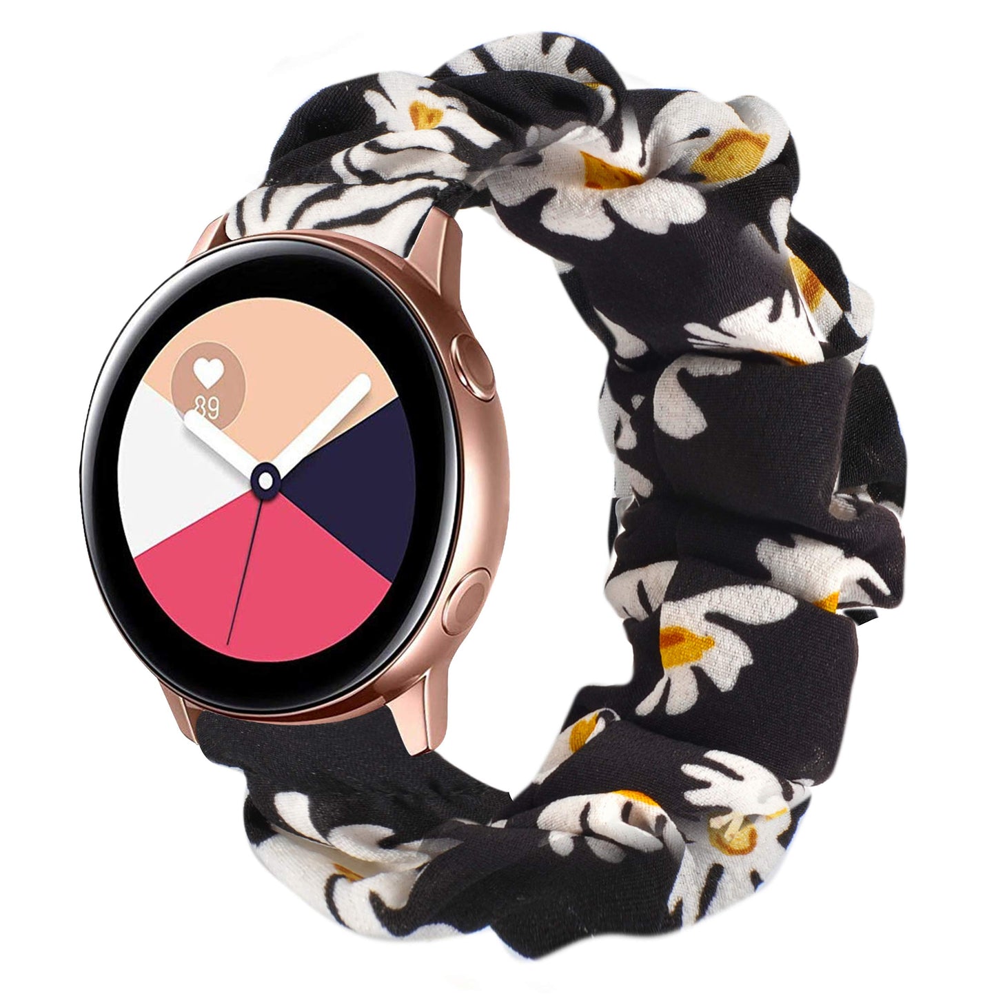 TOYOUTHS 20mm Scrunchie Band Compatible with Samsung Galaxy Watch 5/4 40mm 44mm/Watch 5 Pro 45mm/Active 2 40mm 44mm/Watch 4 Classic 42mm 46mm/Active 40mm/Watch 3 41mm, Women Elastic Watch Strap