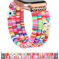 TOYOUTHS Heishi Beads Bracelet Compatible with Apple Watch Band Cute Stretch Girl Women Summer Beach Surfer Stackable Clay Preppy Jewelry Band for Iwatch 42/44/45mm Series SE 7 6 5 4 3 2 1