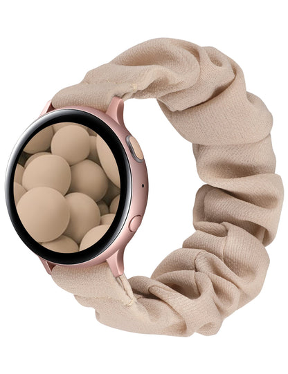 TOYOUTHS 20mm Scrunchie Band Compatible with Samsung Galaxy Watch 5/4 40mm 44mm/Watch 5 Pro 45mm/Active 2 40mm 44mm/Watch 4 Classic 42mm 46mm/Active 40mm/Watch 3 41mm, Women Elastic Watch Strap