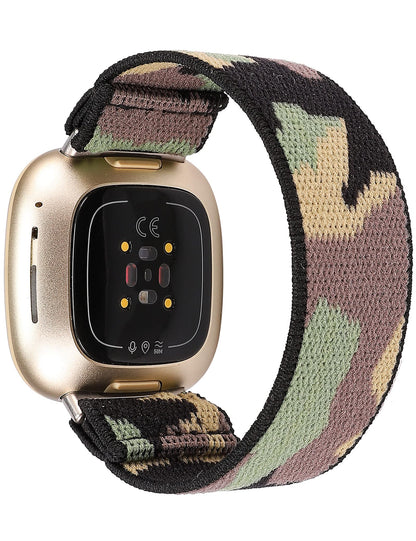 TOYOUTHS Compatible with Fitbit Sense/Sense 2 Band/Versa 3/Versa 4 Bands Women Men Dressy Elastic Nylon Fabric Strap Stretchy Solo Loop Sport Wristband Accessories Replacement for Fitbit Versa 4