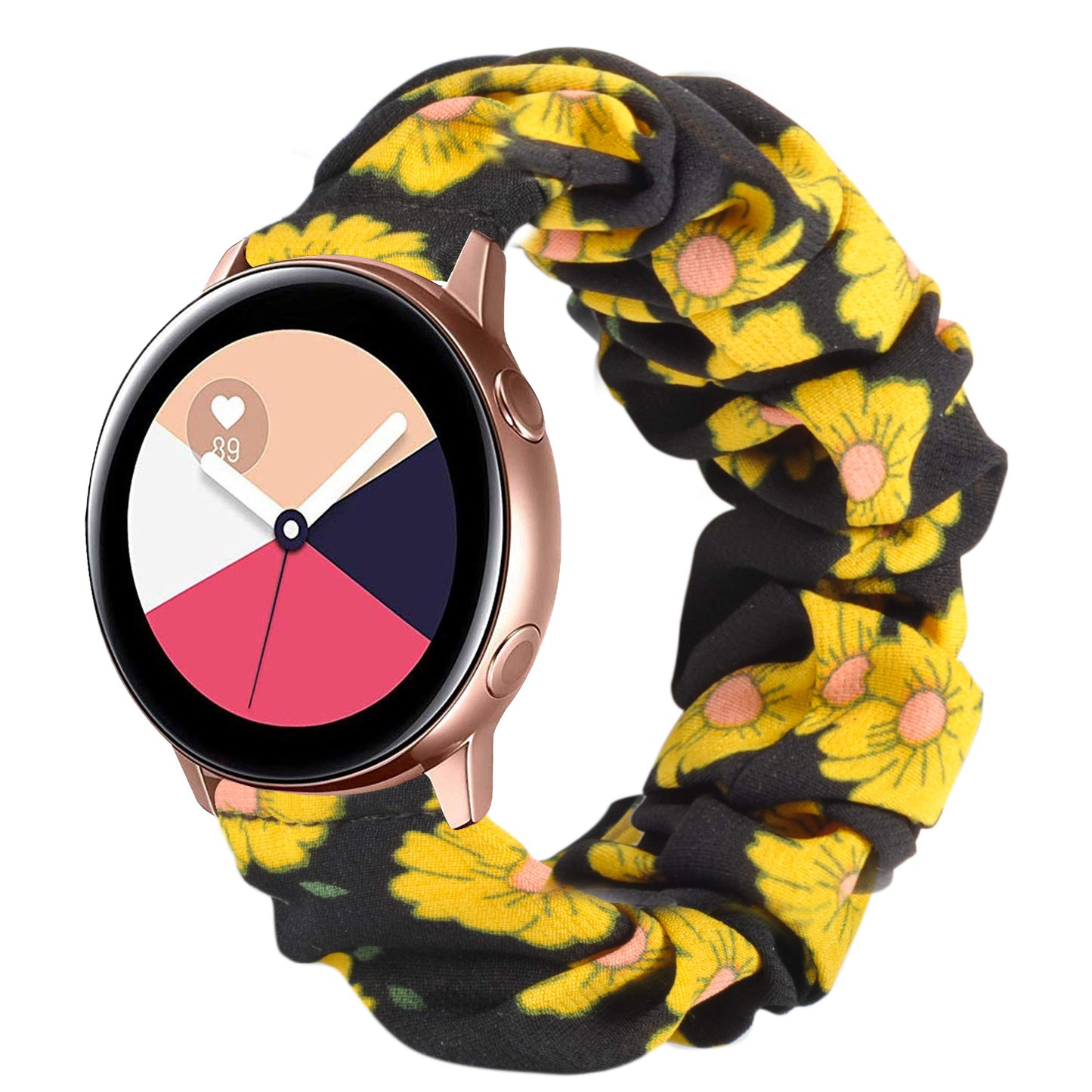 TOYOUTHS 20mm Scrunchie Band Compatible with Samsung Galaxy Watch 5/4 40mm 44mm/Watch 5 Pro 45mm/Active 2 40mm 44mm/Watch 4 Classic 42mm 46mm/Active 40mm/Watch 3 41mm, Women Elastic Watch Strap