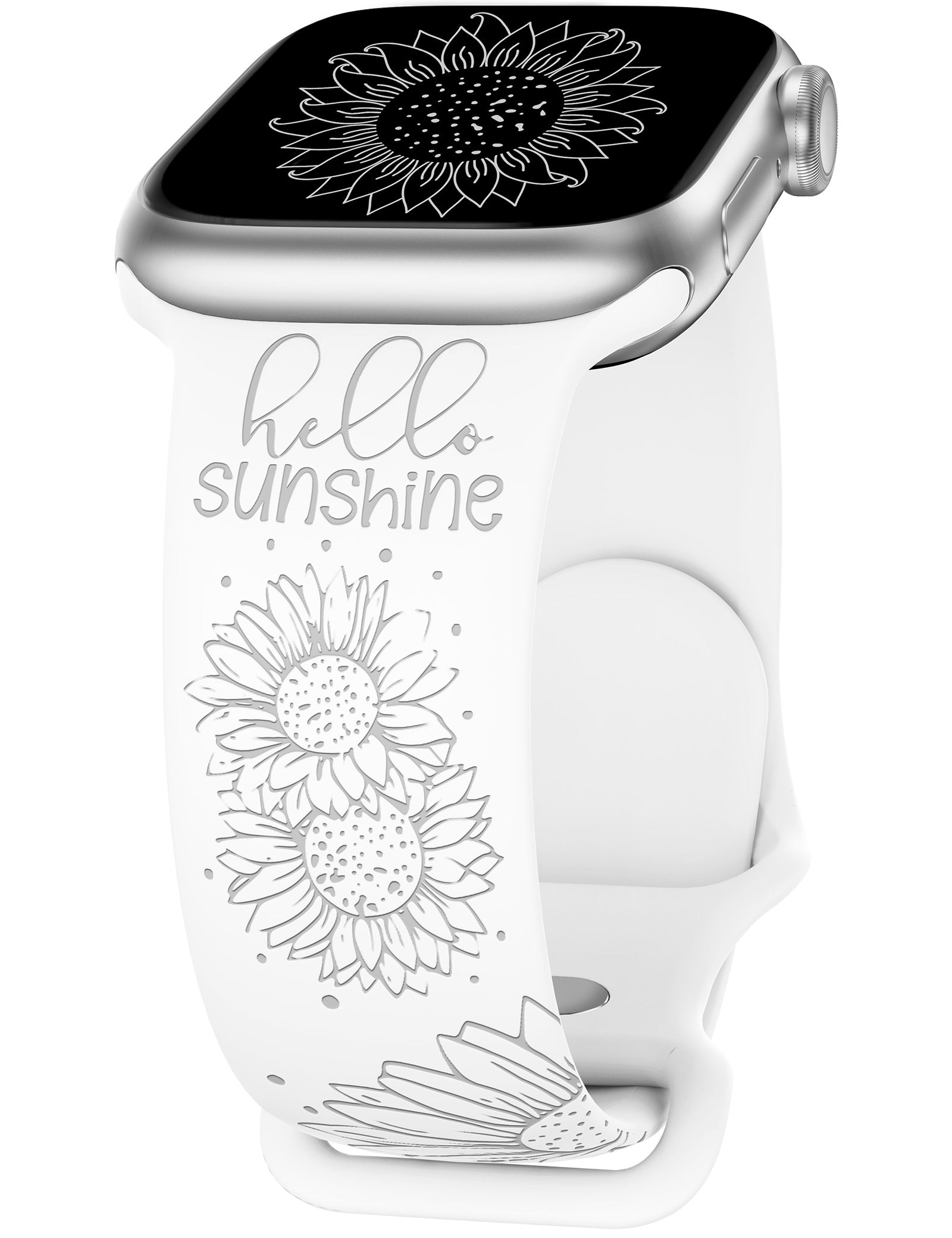 TOYOUTHS Sunflower Engraved Band Compatible with Apple Watch Bands