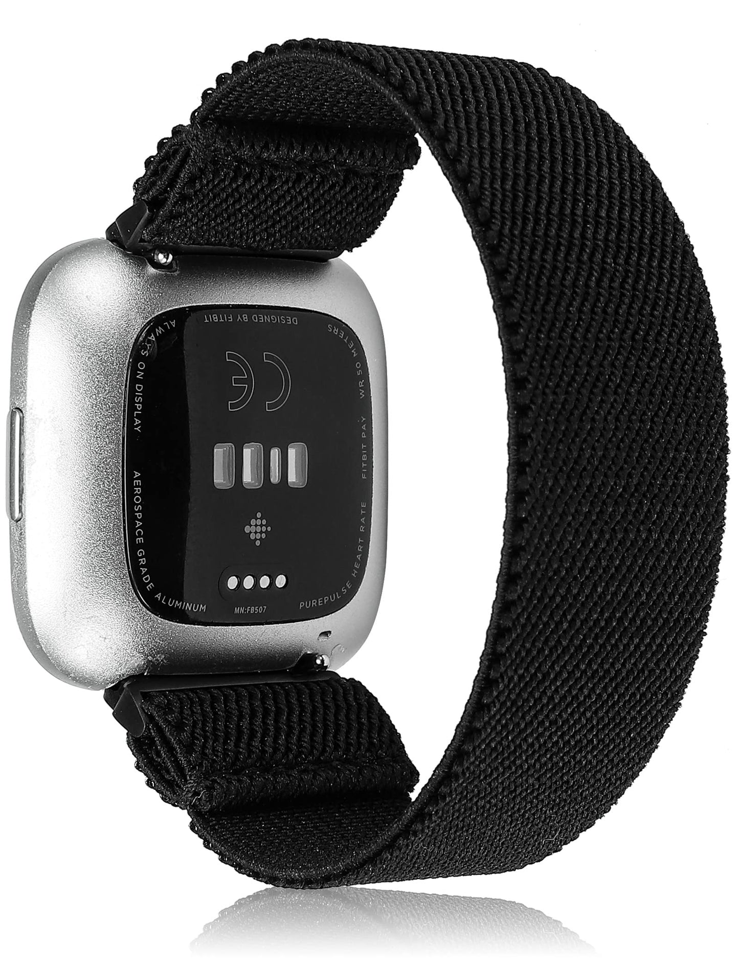 Black Double Wrap Soft Leather Band Strap for Fitbit Versa 2 & Versa  Smartwatch