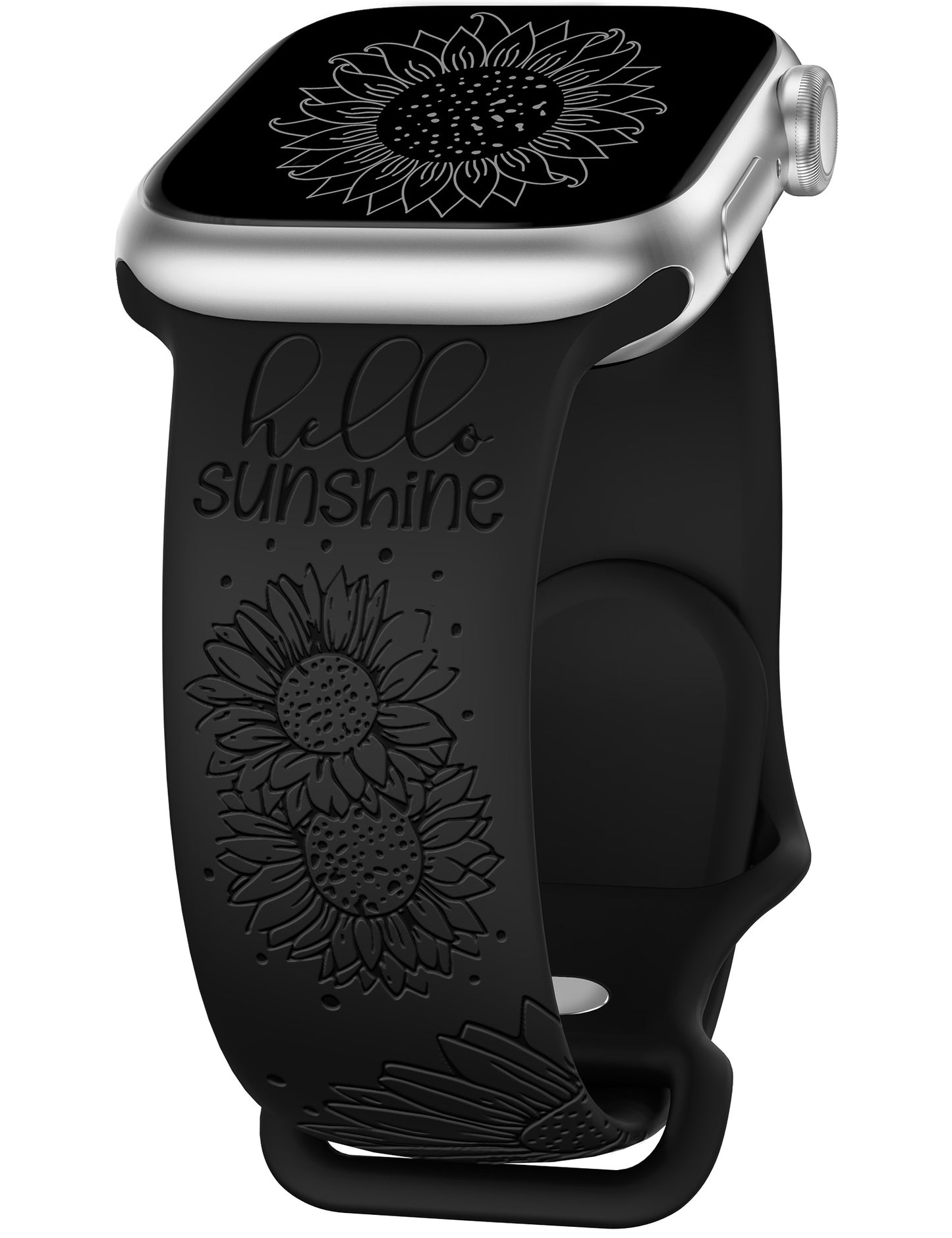 TOYOUTHS Sunflower Engraved Band Compatible with Apple Watch Bands 38mm 40mm 41mm 44mm 45mm 42mm 49mm Women Girls, Floral Sport Silicone Flower Fancy Straps for iWatch Series 8/7/6/5/4/3/2/1/SE/Ultra