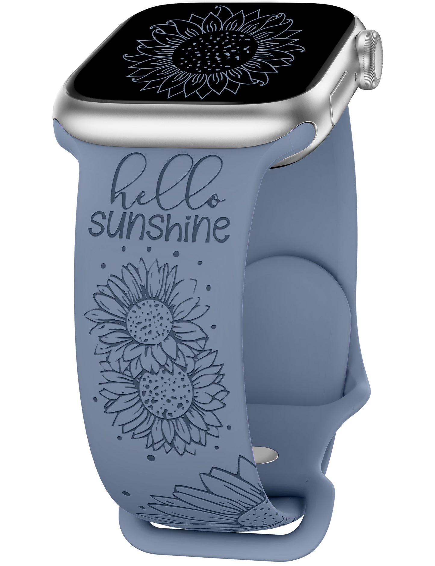 TOYOUTHS Sunflower Engraved Band Compatible with Apple Watch Bands 38mm 40mm 41mm 44mm 45mm 42mm 49mm Women Girls, Floral Sport Silicone Flower Fancy Straps for iWatch Series 8/7/6/5/4/3/2/1/SE/Ultra