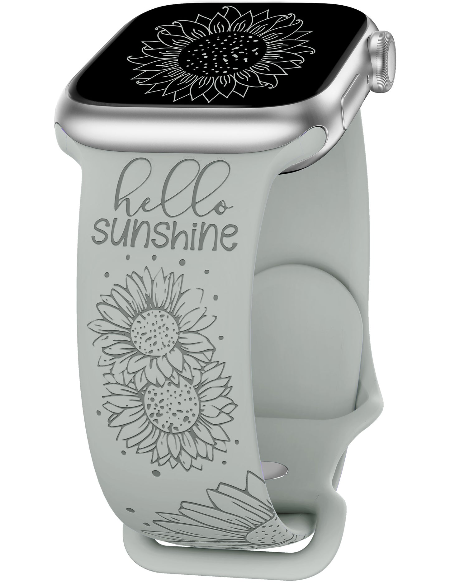 TOYOUTHS Sunflower Engraved Band Compatible with Apple Watch Bands 38mm 40mm 41mm 44mm 45mm 42mm 49mm Women Girls, Floral Sport Silicone Flower Fancy Straps for iWatch Series 8/7/6/5/4/3/2/1/SE/Ultra