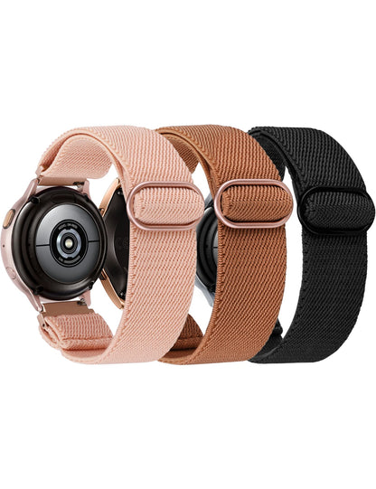 TOYOUTHS 20mm Stretchy Nylon Loop Band Compatible with Samsung Galaxy Watch 4 40mm 44mm/Active 2 40mm 44mm/Watch 4 Classic 42mm 46mm/Active 40mm/Watch 3 41mm, Women/Men Elastic Watch Strap Replacement