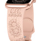 TOYOUTHS Sunflower Engraved Band Compatible with Apple Watch Bands 38mm 40mm 41mm 44mm 45mm 42mm 49mm Women Girls, Floral Sport Silicone Flower Fancy Straps for iWatch Series 8/7/6/5/4/3/2/1/SE/Ultra