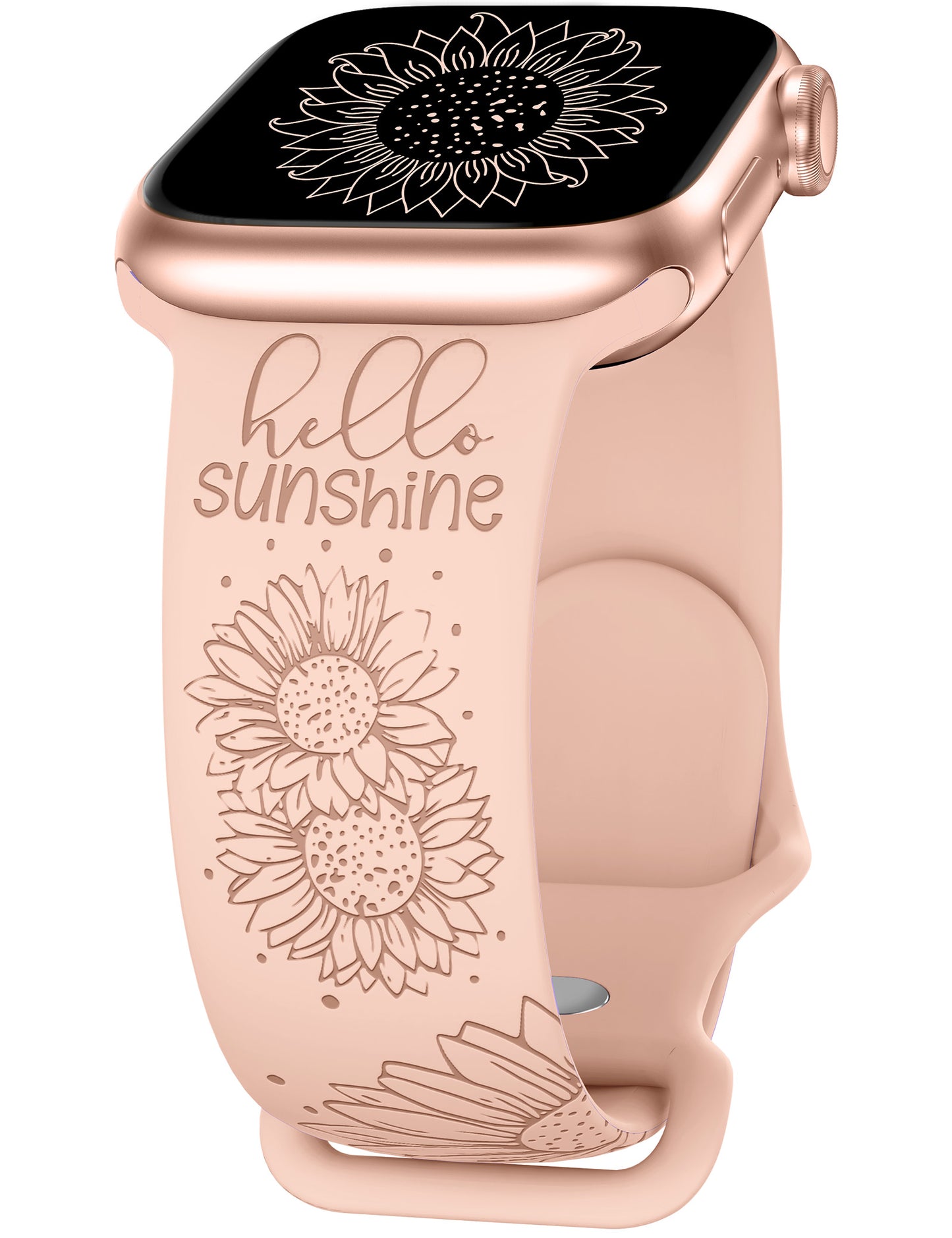 TOYOUTHS Sunflower Engraved Band Compatible with Apple Watch Bands 38mm 40mm 41mm 44mm 45mm 42mm 49mm Women Girls, Floral Sport Silicone Flower Fancy Straps for iWatch Series 8/7/6/5/4/3/2/1/SE/Ultra