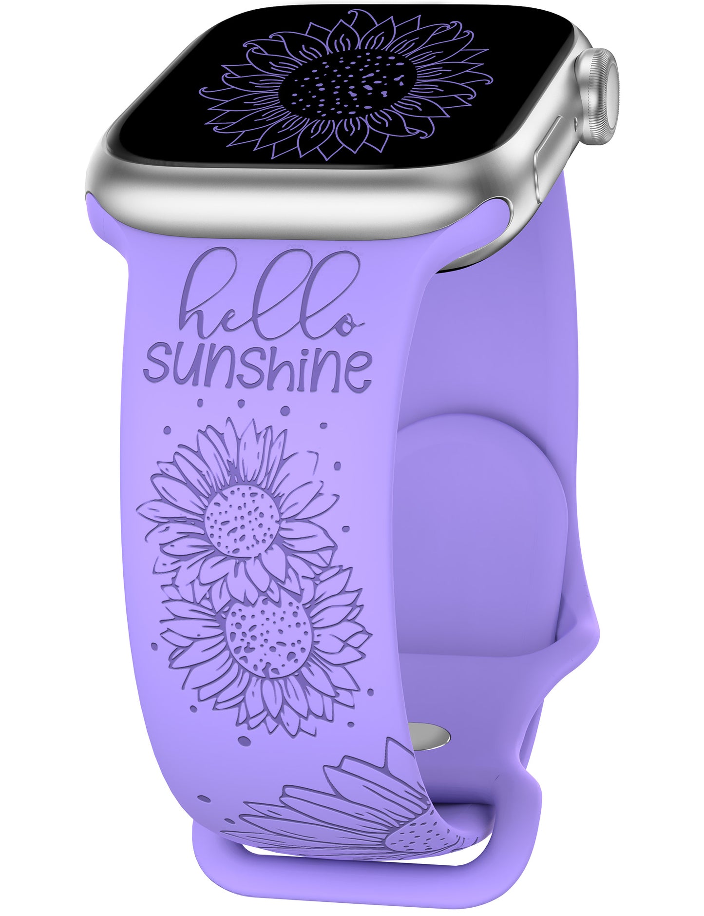 TOYOUTHS Sunflower Engraved Band Compatible with Apple Watch Bands 38mm 40mm 41mm 44mm 45mm 42mm 49mm Women Girls, Floral Sport Silicone Flower Fancy Straps for iWatch Series 8/7/6/5/4/3/2/1/SE/Ultra