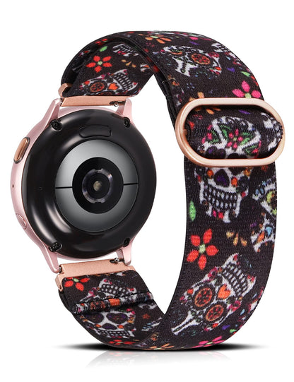 TOYOUTHS 20mm Stretchy Nylon Loop Band Compatible with Samsung Galaxy Watch 4 40mm 44mm/Active 2 40mm 44mm/Watch 4 Classic 42mm 46mm/Active 40mm/Watch 3 41mm, Women/Men Elastic Watch Strap Replacement