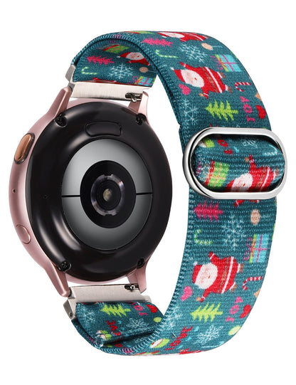 TOYOUTHS 20mm Stretchy Nylon Loop Band Compatible with Samsung Galaxy Watch 4 40mm 44mm/Active 2 40mm 44mm/Watch 4 Classic 42mm 46mm/Active 40mm/Watch 3 41mm, Women/Men Elastic Watch Strap Replacement