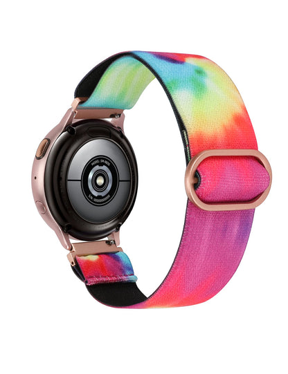 TOYOUTHS 20mm Stretchy Nylon Loop Band Compatible with Samsung Galaxy Watch 4 40mm 44mm/Active 2 40mm 44mm/Watch 4 Classic 42mm 46mm/Active 40mm/Watch 3 41mm, Women/Men Elastic Watch Strap Replacement
