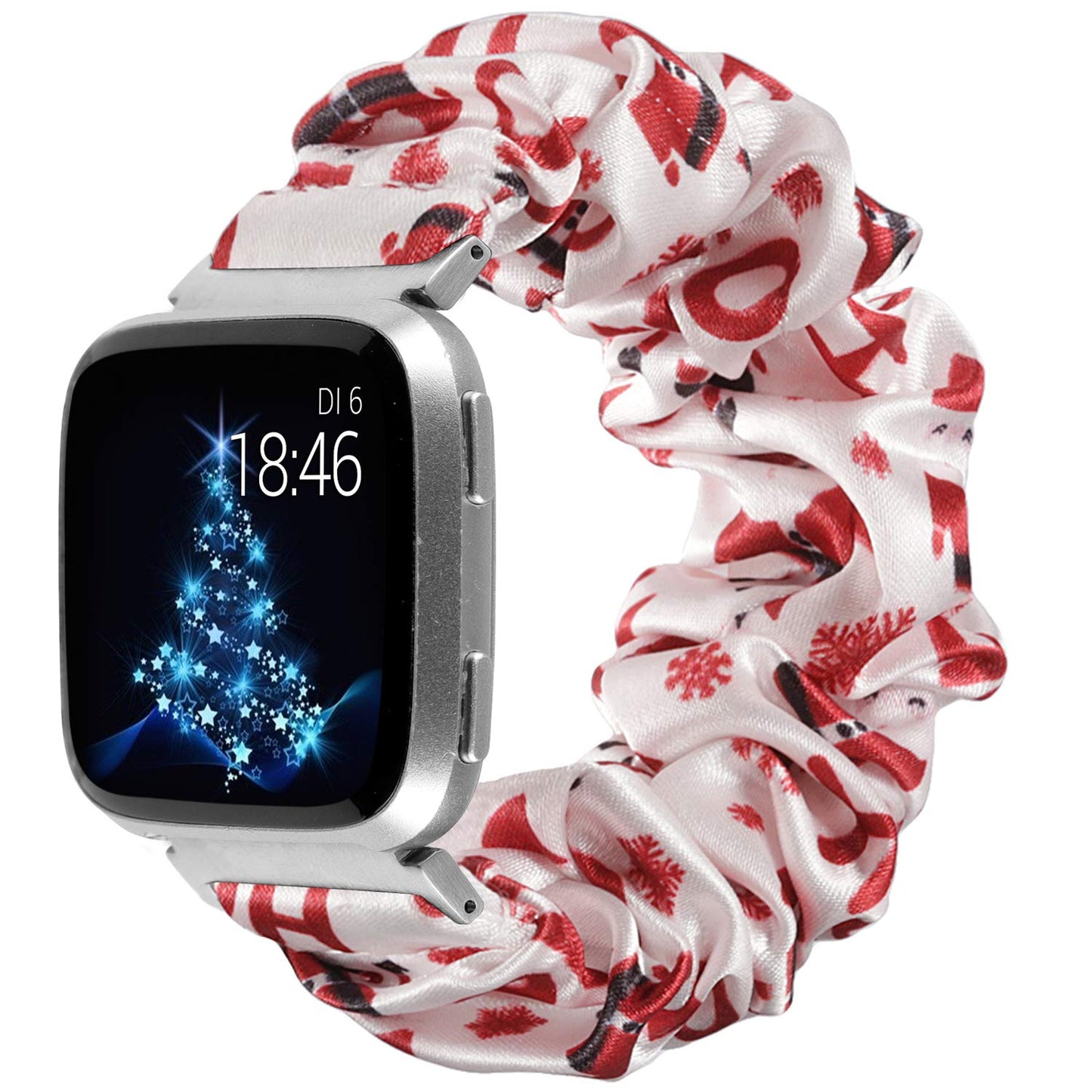 TOYOUTHS Scrunchie Bands Compatible with Fitbit Versa/Versa 2/Versa Lite Special Edition Women Girl Elastic Stretch Fabric Strap Pattern Printed Scrunchy Replacement Bracelet Wristband Accessories