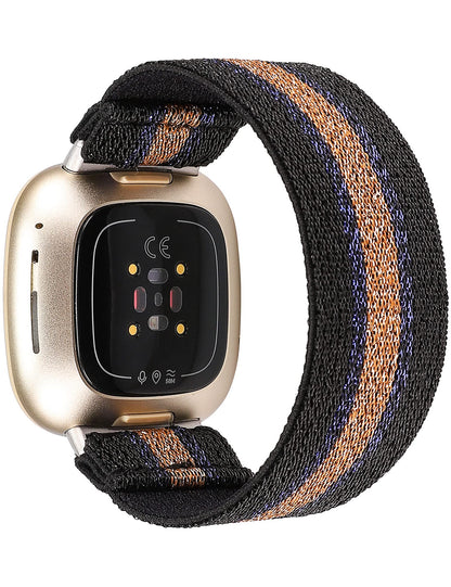 TOYOUTHS Compatible with Fitbit Sense/Sense 2 Band/Versa 3/Versa 4 Bands Women Men Dressy Elastic Nylon Fabric Strap Stretchy Solo Loop Sport Wristband Accessories Replacement for Fitbit Versa 4