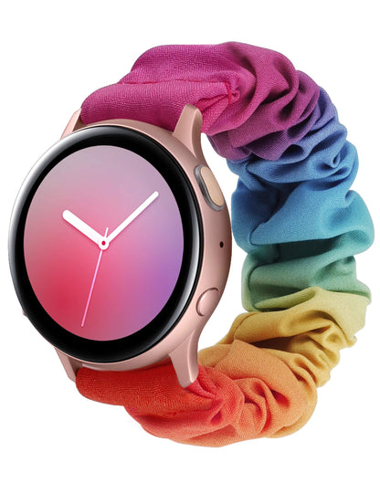 TOYOUTHS 20mm Scrunchie Band Compatible with Samsung Galaxy Watch 5/4 40mm 44mm/Watch 5 Pro 45mm/Active 2 40mm 44mm/Watch 4 Classic 42mm 46mm/Active 40mm/Watch 3 41mm, Women Elastic Watch Strap