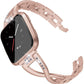 TOYOUTHS Bling Bracelet Fitbit Versa/Versa 2 Bands for Women Stainless Steel Wristbands Replacement for Versa Lite Edition/Versa SE Accessories Dressy Metal Strap Bangle