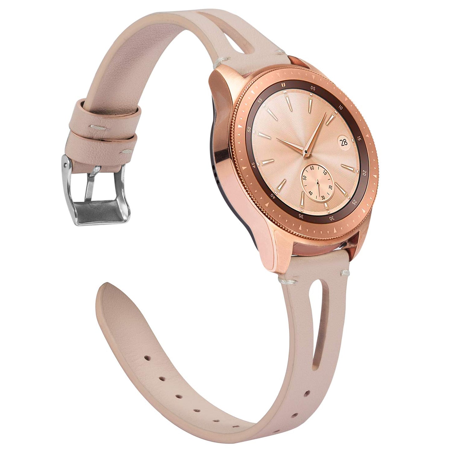 TOYOUTHS Leather Strap Compatible with Samsung Galaxy Watch 4 Bands/Galaxy Watch 5 Band/Active 2 Watch Band Women Men, 20mm Wristband for Galaxy Watch 3 41mm/Gear S2 Classic/Gear Sport