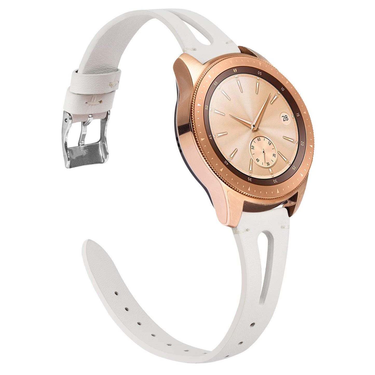 TOYOUTHS Leather Strap Compatible with Samsung Galaxy Watch 4 Bands/Galaxy Watch 5 Band/Active 2 Watch Band Women Men, 20mm Wristband for Galaxy Watch 3 41mm/Gear S2 Classic/Gear Sport