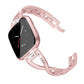 TOYOUTHS Bling Bracelet Fitbit Versa/Versa 2 Bands for Women Stainless Steel Wristbands Replacement for Versa Lite Edition/Versa SE Accessories Dressy Metal Strap Bangle