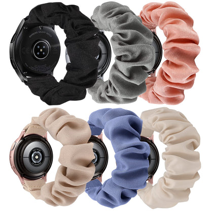 TOYOUTHS 20mm Scrunchie Band Compatible with Samsung Galaxy Watch 5/4 40mm 44mm/Watch 5 Pro 45mm/Active 2 40mm 44mm/Watch 4 Classic 42mm 46mm/Active 40mm/Watch 3 41mm, Women Elastic Watch Strap