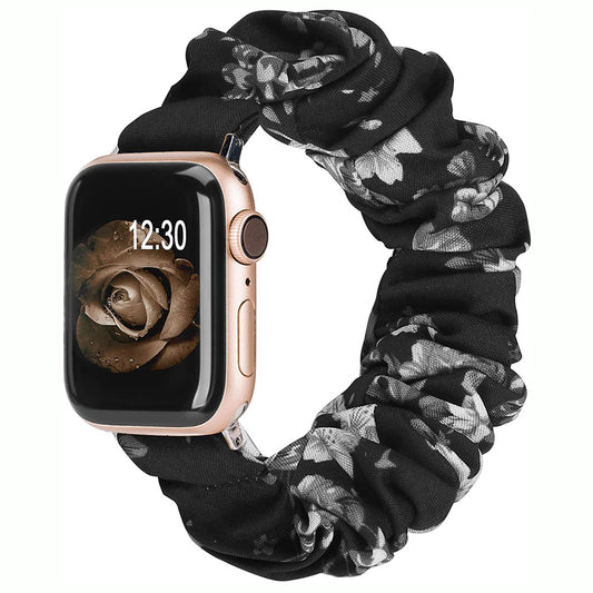 TOYOUTHS Apple Watch Band Scrunchies Soft Pattern Printed Fabric