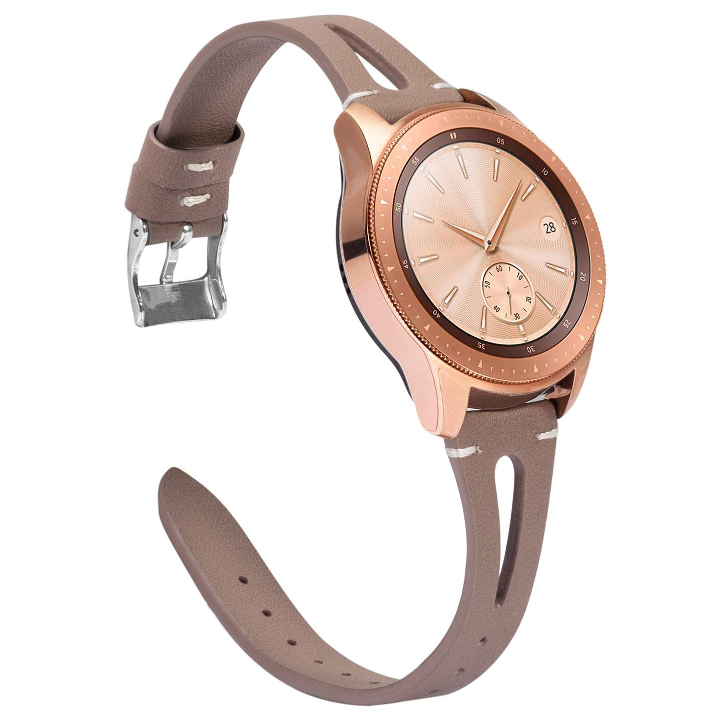 TOYOUTHS Leather Strap Compatible with Samsung Galaxy Watch 4 Bands/Galaxy Watch 5 Band/Active 2 Watch Band Women Men, 20mm Wristband for Galaxy Watch 3 41mm/Gear S2 Classic/Gear Sport