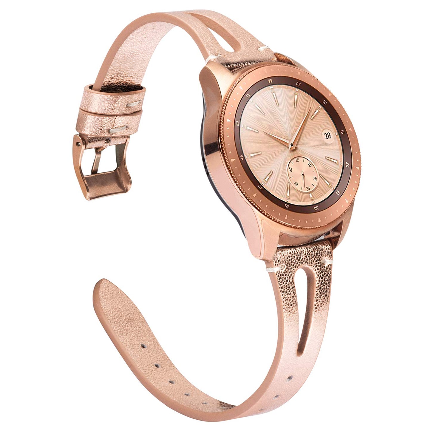 TOYOUTHS Leather Strap Compatible with Samsung Galaxy Watch 4 Bands/Galaxy Watch 5 Band/Active 2 Watch Band Women Men, 20mm Wristband for Galaxy Watch 3 41mm/Gear S2 Classic/Gear Sport