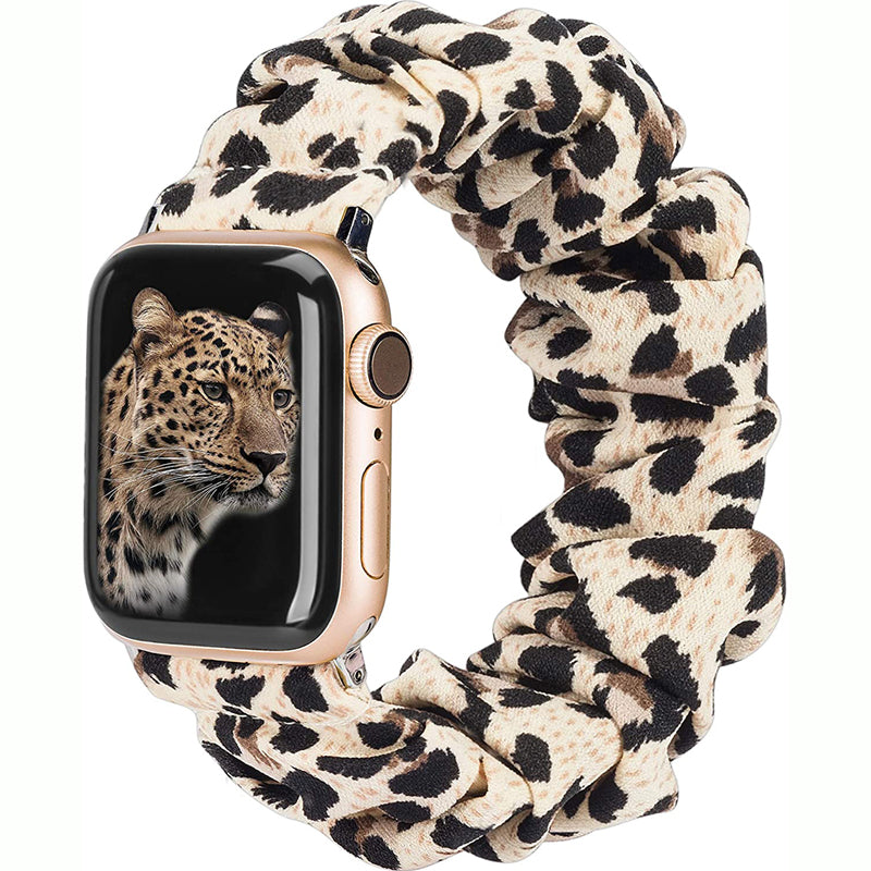 TOYOUTHS Apple Watch Band Scrunchies Soft Pattern Printed Fabric