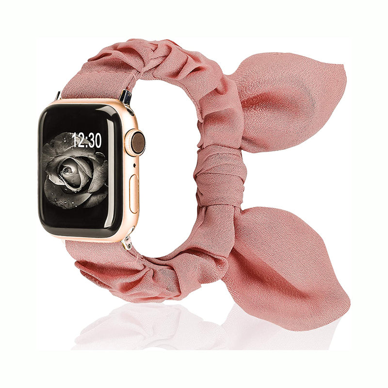 TOYOUTHS Compatible with Apple Watch Band Scrunchies 41/40/38mm with Butterfly Bow/Bunny Ears Cloth Fabric Elastic Scrunchy Bracelet Women Girl iWatch Series SE 8 7 6 5 4 3 2 1