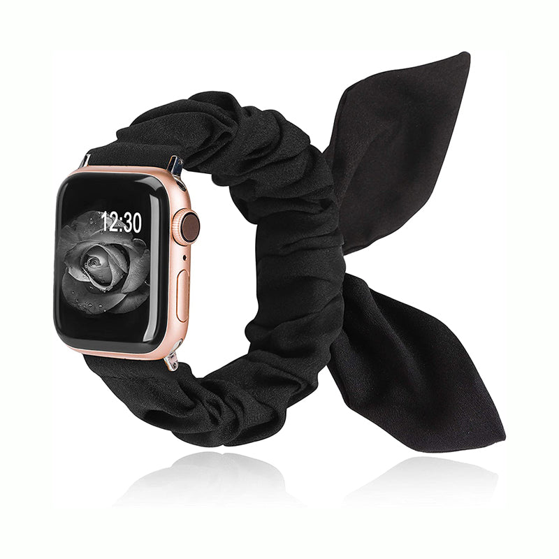 TOYOUTHS Compatible with Apple Watch Band Scrunchies 41/40/38mm with Butterfly Bow/Bunny Ears Cloth Fabric Elastic Scrunchy Bracelet Women Girl iWatch Series SE 8 7 6 5 4 3 2 1