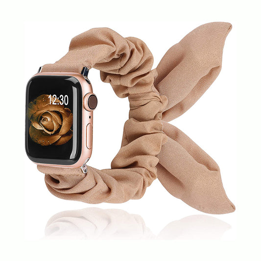 TOYOUTHS Compatible with Apple Watch Band Scrunchies 41/40/38mm with Butterfly Bow/Bunny Ears Cloth Fabric Elastic Scrunchy Bracelet Women Girl iWatch Series SE 8 7 6 5 4 3 2 1