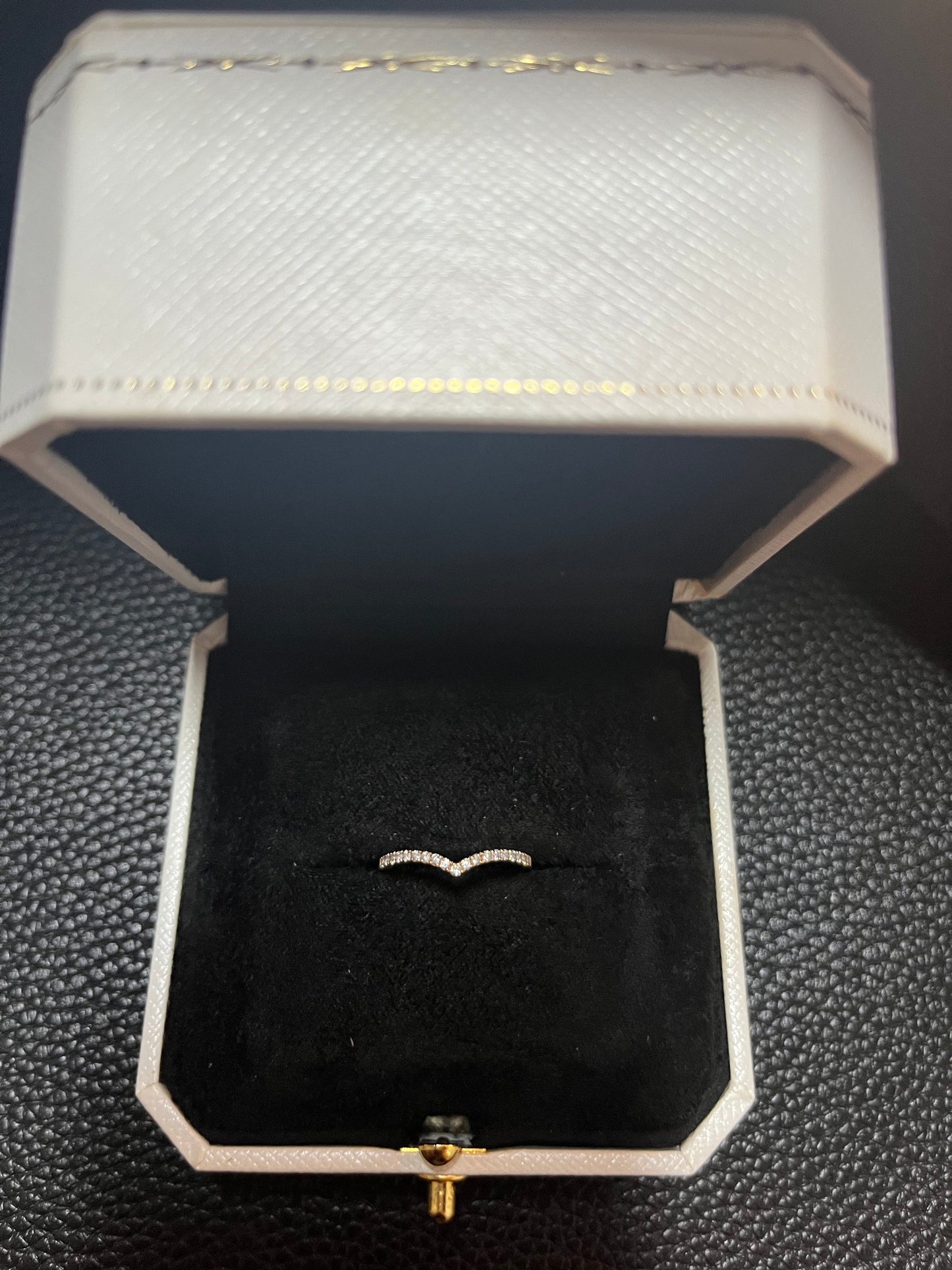 Toyouths Cubic Zirconia Eternity Ring V Shape CZ Stacking Engagement for Women Size 3-12.5
