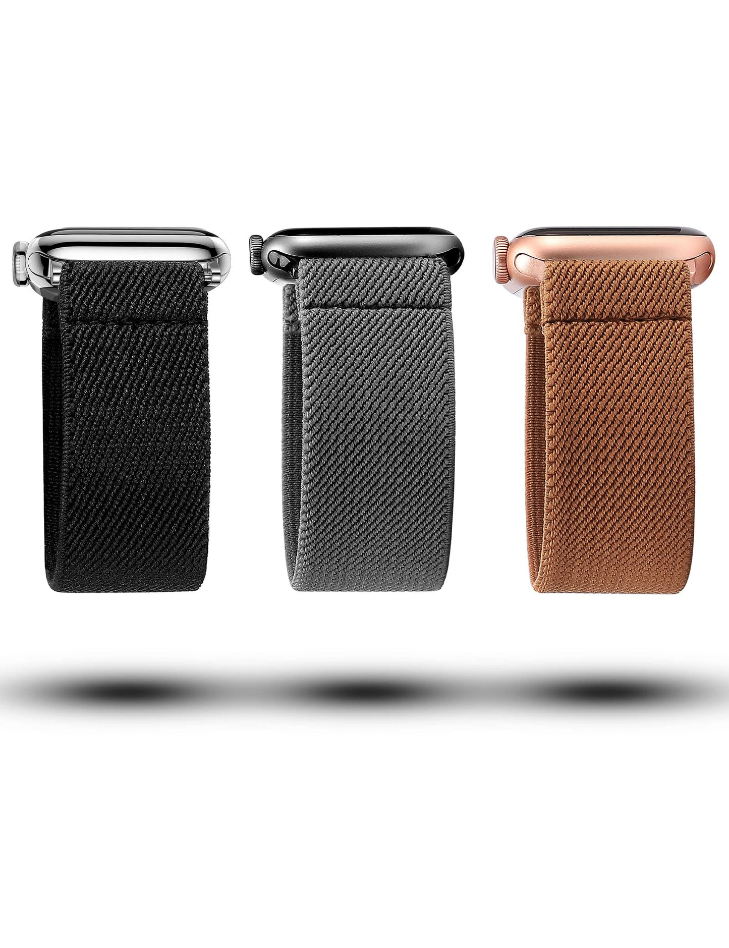 TOYOUTHS 3 Packs Compatible with Apple Watch Band Stretchy Solo Loop 38mm/40mm/41mm/42mm/44mm/45mm, Men Women Elastic Soft Fabric Nylon Strap Replacement Band for iWatch Series 7/SE/6/5/4/3/2/1