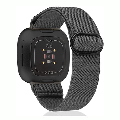 TOYOUTHS Compatible with Fitbit Sense/Sense 2 Band/Versa 3/Versa 4 Bands Women Men Elastic Adjustable Nylon Fabric Strap Scrunchies Solo Loop Stretchy Bracelet Dressy Sport Wristband Accessories