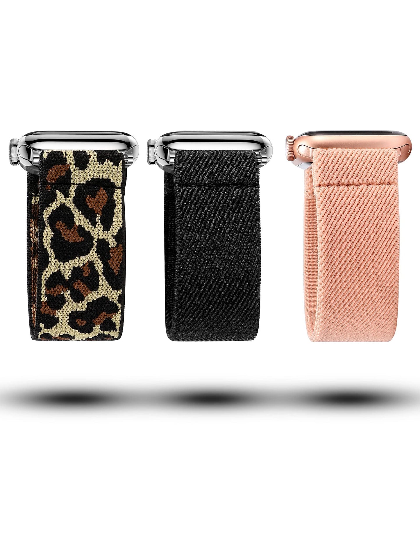 TOYOUTHS 3 Packs Compatible with Apple Watch Band Stretchy Solo Loop 38mm/40mm/41mm/42mm/44mm/45mm, Men Women Elastic Soft Fabric Nylon Strap Replacement Band for iWatch Series 7/SE/6/5/4/3/2/1