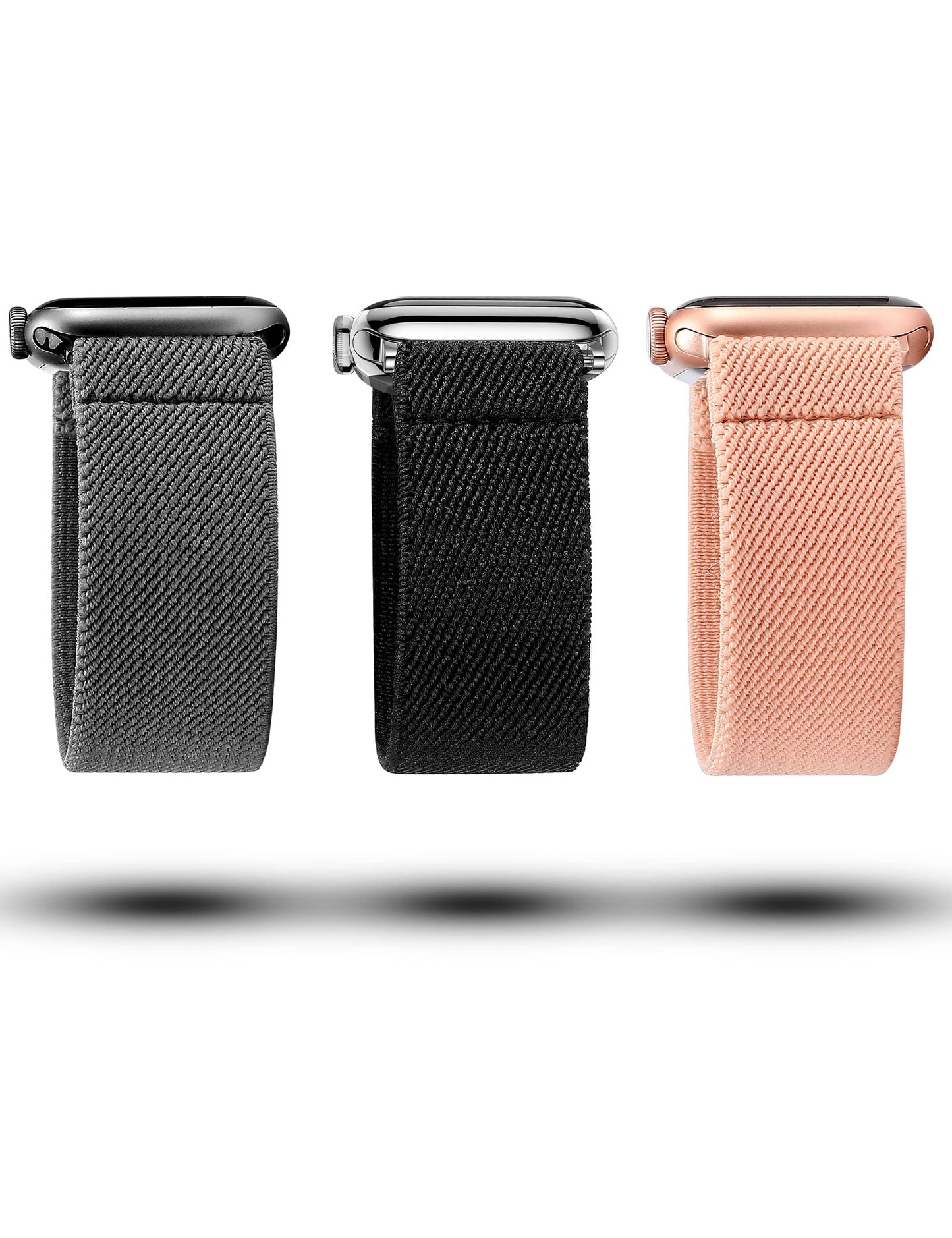 TOYOUTHS 3 Packs Compatible with Apple Watch Band Stretchy Solo Loop 38mm/40mm/41mm/42mm/44mm/45mm, Men Women Elastic Soft Fabric Nylon Strap Replacement Band for iWatch Series 7/SE/6/5/4/3/2/1