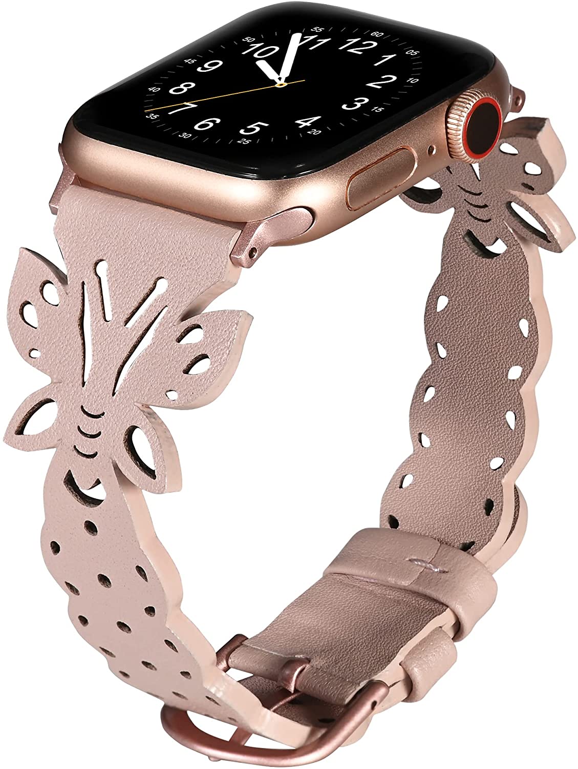 TOYOUTHS Compatible with Apple Watch Band 38mm 40mm 42mm 44mm 41mm 45mm 49mm Women, Butterfly Hollowed-out Leather Straps Wristbands Accessories for iwatch Bands Series Ultra/8/7/6/SE/5/4/3/2/1