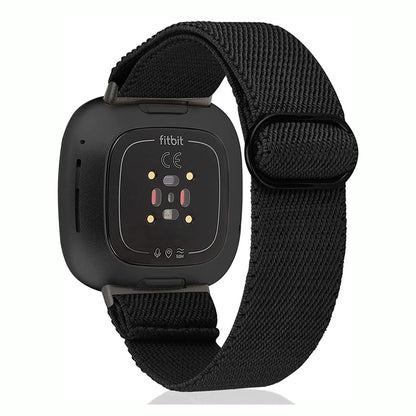 TOYOUTHS Compatible with Fitbit Sense/Sense 2 Band/Versa 3/Versa 4 Bands Women Men Elastic Adjustable Nylon Fabric Strap Scrunchies Solo Loop Stretchy Bracelet Dressy Sport Wristband Accessories