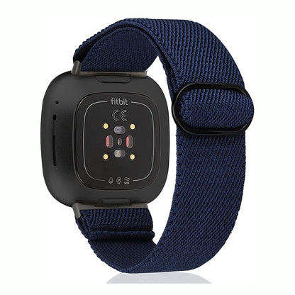 TOYOUTHS Compatible with Fitbit Sense/Sense 2 Band/Versa 3/Versa 4 Bands Women Men Elastic Adjustable Nylon Fabric Strap Scrunchies Solo Loop Stretchy Bracelet Dressy Sport Wristband Accessories