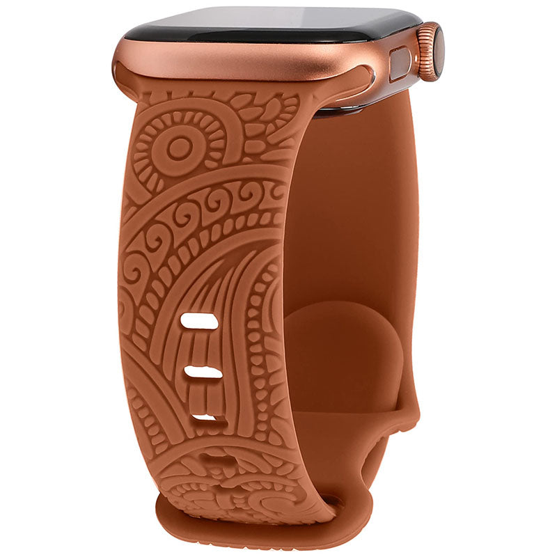 TOYOUTHS Boho Engraved Band Compatible with Apple Watch Band 41mm 40mm 38mm 49mm 45mm 44mm 42mm Women Men, Silicone Sport Fancy Charms Designer Dressy Strap for iWatch Series 8/SE/Ultra/7/6/5/4/3/2/1