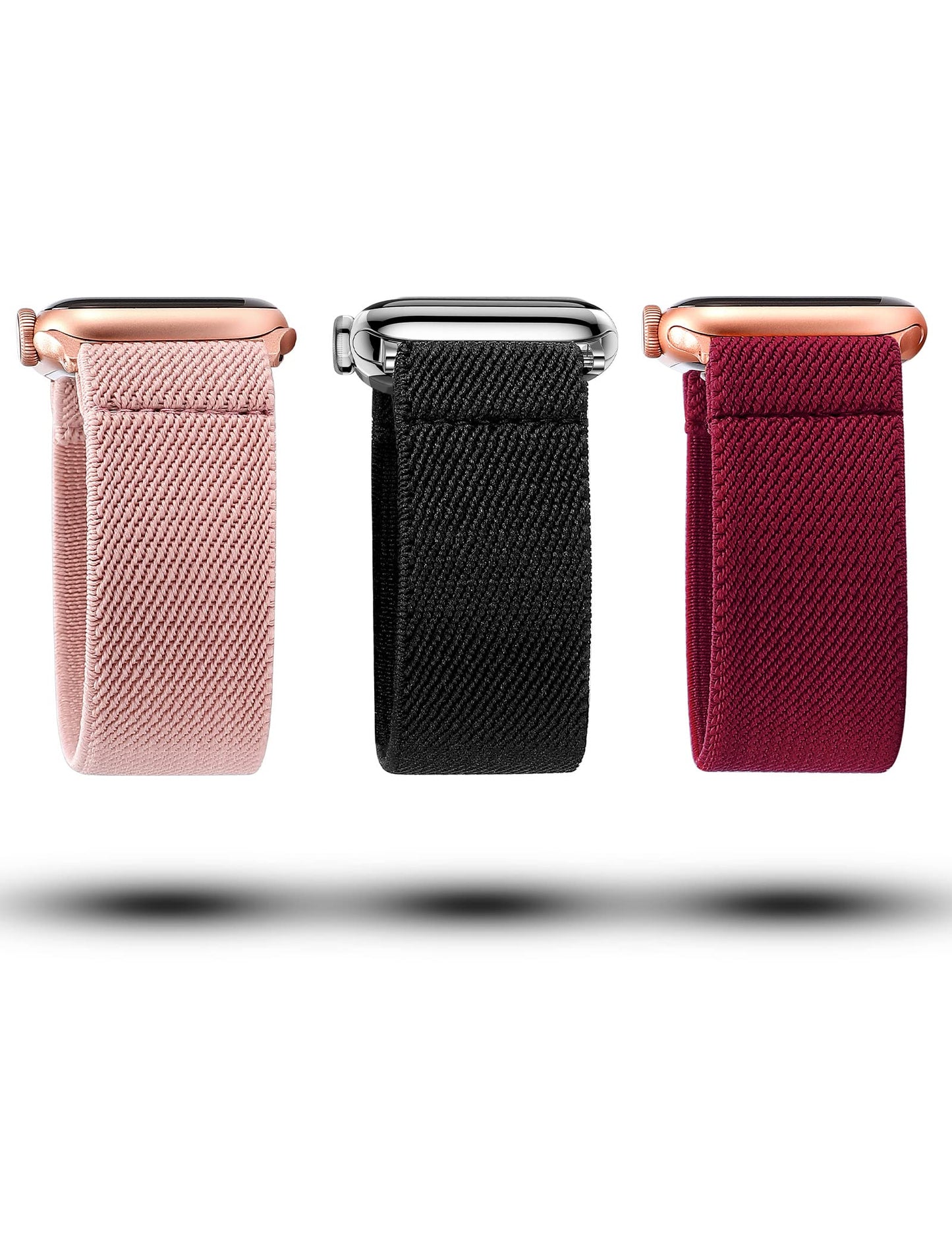 TOYOUTHS 3 Packs Compatible with Apple Watch Band Stretchy Solo Loop 38mm/40mm/41mm/42mm/44mm/45mm, Men Women Elastic Soft Fabric Nylon Strap Replacement Band for iWatch Series 7/SE/6/5/4/3/2/1