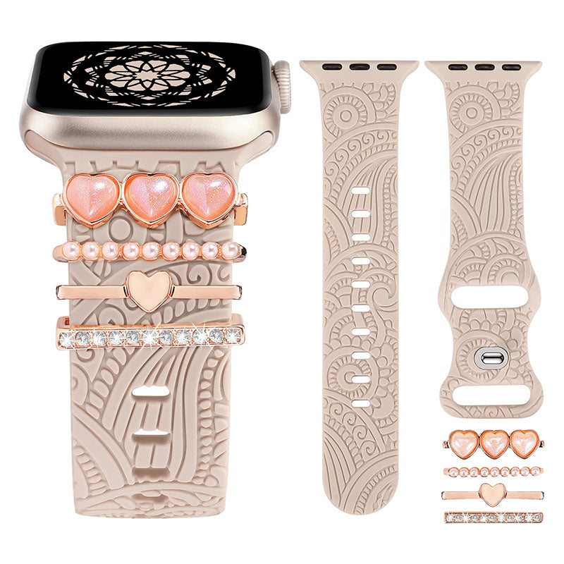 Designer Band with Charms Decor Compatible with Apple Watch Band