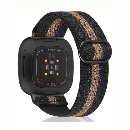 TOYOUTHS Compatible with Fitbit Sense/Sense 2 Band/Versa 3/Versa 4 Bands Women Men Elastic Adjustable Nylon Fabric Strap Scrunchies Solo Loop Stretchy Bracelet Dressy Sport Wristband Accessories