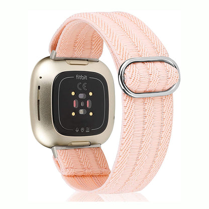 TOYOUTHS Compatible with Fitbit Sense/Sense 2 Band/Versa 3/Versa 4 Bands Women Men Elastic Adjustable Nylon Fabric Strap Scrunchies Solo Loop Stretchy Bracelet Dressy Sport Wristband Accessories