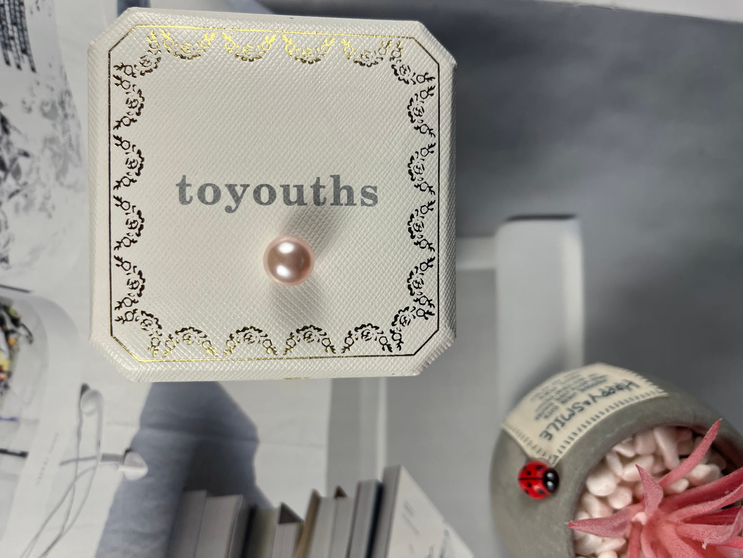 Toyouths Pearl Beads for Jewelry Making, Round Loose Pearls Beads with Hole, Bracelet Pearls for Crafts, Pearls for Jewelry Making