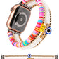 TOYOUTHS Heishi Beads Bracelet Compatible with Apple Watch Band Cute Stretch Girl Women Summer Beach Surfer Stackable Clay Preppy Jewelry Band for Iwatch 42/44/45mm Series SE 7 6 5 4 3 2 1